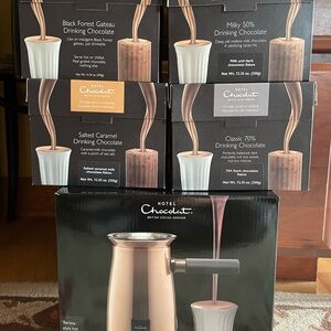 Hotel Chocolat Velvetiser Drinking Chocolate Set with 4 flavors! All NEW!
